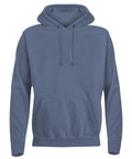 The Hoodies product is a plain blue hooded sweatshirt with long sleeves, a front pocket, and adjustable drawcords in a relaxed fit, shown against a white background.