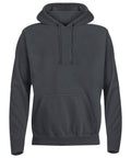 The Hoodies product is a plain, dark grey pullover with long sleeves, a front pocket, and adjustable drawstrings. It features no visible logos or designs and is shown against a white background.