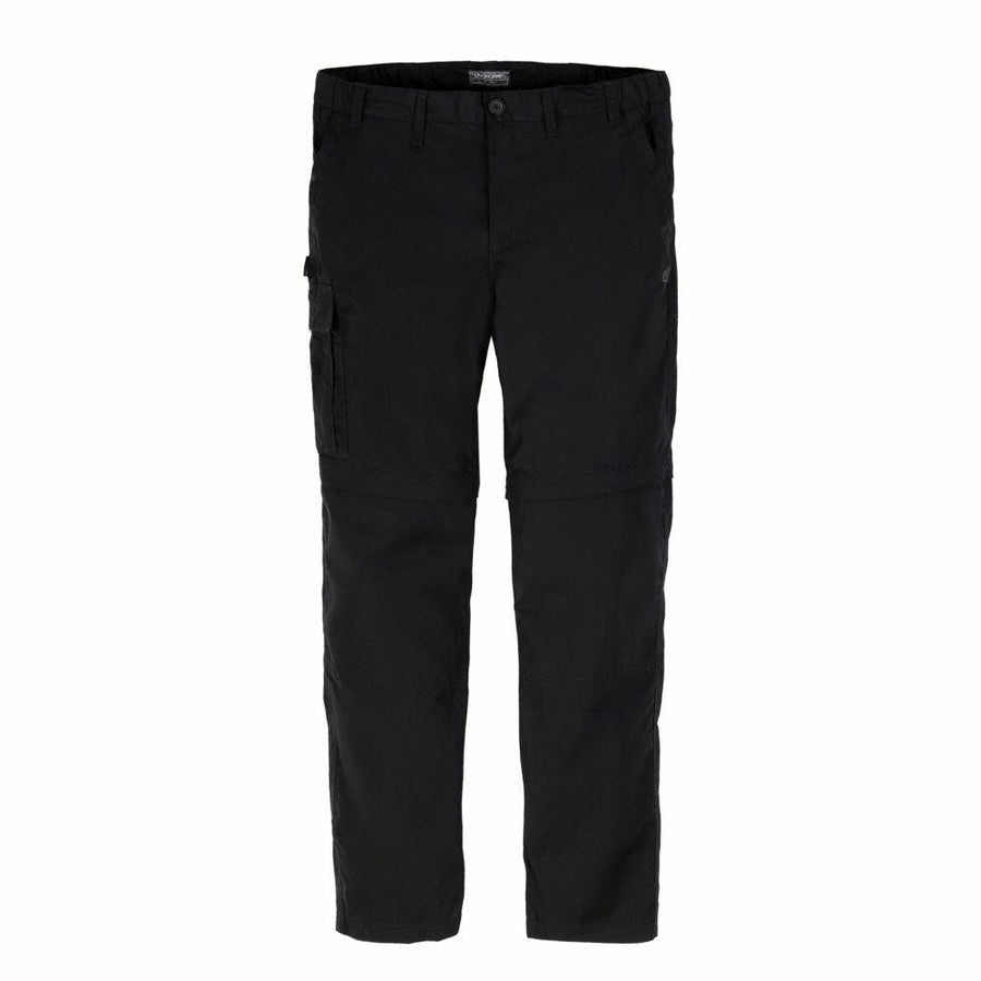 Introducing the Craghoppers CR231: black cargo pants featuring a straight-leg design, multiple pockets, and convenient belt loops.