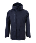 Craghoppers CR301 jacket in black featuring a hood, front zipper, two large flap pockets, and a chest pocket.