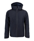 Craghoppers CR303 hooded jacket in black, featuring a front zipper and pockets.