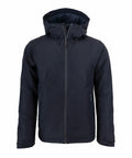 A dark blue Craghoppers CR303 jacket with a front zipper, hood, and two side pockets, displayed on a white background.