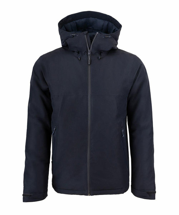 A dark blue Craghoppers CR303 jacket with a front zipper, hood, and two side pockets, displayed on a white background.