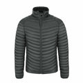 CR307 by Craghoppers is a dark green quilted puffer jacket featuring a high collar and front zipper, showcased against a plain white backdrop.