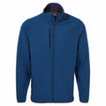 Introducing the Craghoppers CR309, a blue zip-up jacket with a high collar. It features a breast pocket and two side pockets. Made from smooth and lightweight material, this jacket is ideal for cool weather and offers a simple, casual design.