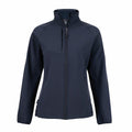 A sleek and simple navy blue CR310 jacket by Craghoppers, featuring a high collar, long sleeves, two side pockets, and a chest pocket. Perfect for casual or outdoor wear.