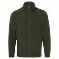 The CR315 by Craghoppers is a green fleece jacket featuring a full zipper and a high collar.