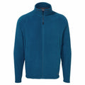 Introducing the Craghoppers CR315, a teal fleece jacket designed with a full front zipper and high collar. This jacket features long sleeves and clean lines, offering a sleek look without any visible logos or embellishments. Made from soft, warm material, it provides comfort and style.