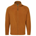 The Craghoppers CR315 zip-up fleece jacket features a brown color, high collar, and long sleeves, showcased against a white background.