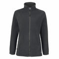 The Craghoppers CR316 is a black zip-up fleece jacket featuring a high collar and two side pockets.