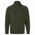 The CR317 by Craghoppers is a green quarter-zip pullover featuring long sleeves and a high collar, crafted from fleece material.