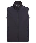 The Gilets & Body Warmers is a sleeveless black softshell gilet featuring a high collar, full front zip, and two zipped side pockets, shown against a white background.