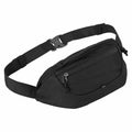 The CR621 by Craghoppers is a black waist bag featuring a zipper pocket and an adjustable strap.