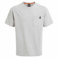 Craghoppers CR704 gray short-sleeve t-shirt featuring a small chest pocket with a black logo above it.