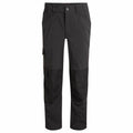Craghoppers CR706 black cargo pants featuring side pockets and a button-and-zip closure, displayed on a white background.