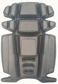 CR707 by Craghoppers is a black, padded protective gear piece featuring multiple segments and rectangular designs, with three circular indents positioned near the bottom.