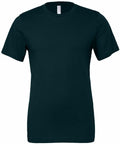 A Bella + Canvas CV001 black t-shirt featuring short sleeves and a round neckline is displayed against a white background.