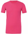 A plain pink T-shirt from Bella + Canvas, with short sleeves and a round neckline, shown against a white background.