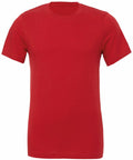 A Bella + Canvas CV001 t-shirt featuring a plain red design with short sleeves and a round neckline.