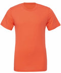 A Bella + Canvas CV001 T-shirt in plain orange features short sleeves and a round neckline, set against a white background.