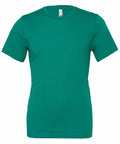CV001 by Bella + Canvas is a crew neck green short-sleeve t-shirt with a straightforward, solid design set against a plain white backdrop.