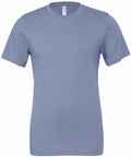 A plain, light blue Bella + Canvas T-shirt, identified as CV001, displayed on a white background. The T-shirt features short sleeves and a crew neckline.