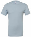 A plain light blue T-shirt from Bella + Canvas, labeled as product CV001, set against a white backdrop. The shirt includes short sleeves and a crew neckline.