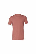 A Bella + Canvas CV001 T-shirt in plain rose, featuring short sleeves, set against a white background.