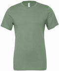 A Bella + Canvas T-shirt, model CV001, presented against a white background. The shirt features a plain green design with short sleeves and a round neckline.
