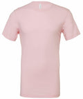 A plain light pink short-sleeve T-shirt from Bella + Canvas, product name CV001, is displayed against a white background. The shirt features a crew neckline with no visible patterns or logos.