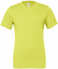 A plain, short-sleeved lime green T-shirt with a round neckline from Bella + Canvas, product code CV001, displayed against a white background.