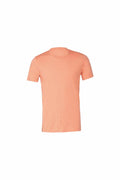 A plain, short-sleeved coral t-shirt from Bella + Canvas (Product Name: CV001) displayed against a white background.