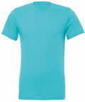 Bella + Canvas CV001 is a plain turquoise T-shirt featuring short sleeves and a round neckline, styled against a white background.