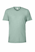 The Bella + Canvas CV003 T-shirt, featuring a plain light green color, is displayed against a white background. It has short sleeves and a classic round neck design.