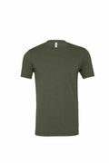 The Bella + Canvas CV003 t-shirt in plain olive green is displayed against a white background. This shirt features a crew neck and short sleeves, offering a simple and casual design.
