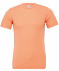 A plain, short-sleeved t-shirt from the Bella + Canvas collection, identified as CV003, is presented in a light orange color against a white background. This casual t-shirt features a round neckline and embodies a simple style.