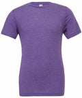 A plain purple t-shirt from the Bella + Canvas collection, known as CV003, is displayed against a white background. The short-sleeved shirt features a simple design with a round neck and no visible patterns or logos.