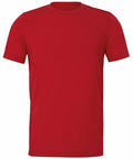 Bella + Canvas CV003 red plain short-sleeve T-shirt showcased against a white background.