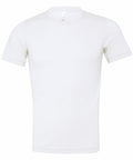 A Bella + Canvas CV003 plain white short-sleeve T-shirt on a white background, featuring a round neckline and displayed without any visible logos or additional designs.
