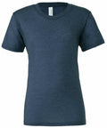 Product Code CV003, a short sleeve T-shirt by Bella + Canvas in a plain navy blue color, showcased against a white background.