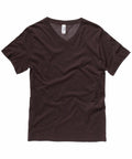 A Bella + Canvas CV009 plain black V-neck T-shirt displayed on a white background.