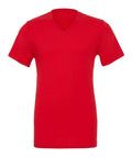 The Bella + Canvas CV009 features a plain red V-neck T-shirt displayed against a white background.