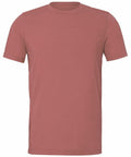 A minimalist, rust-colored short-sleeved t-shirt featuring a round neckline from Bella + Canvas's CV011 line, displayed against a white background.