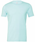 The CV01H from Bella + Canvas is a plain light blue short-sleeve T-shirt with a classic round neckline, showcased against a white background. It seems to be crafted from soft, lightweight fabric.