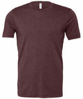 The Bella + Canvas CV01H, a plain maroon short-sleeve t-shirt, is displayed against a white background. This shirt features a crew neckline and appears soft and comfortable.