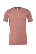 Displayed on a white background is the Bella + Canvas CV01H, a plain, rose-colored t-shirt with short sleeves. It features a round neckline and a straight fit.