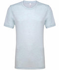 The CV01H by Bella + Canvas is a light blue T-shirt featuring short sleeves and a round neckline, presented against a white backdrop.