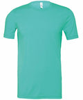 A plain turquoise Bella + Canvas CV01H T-shirt with short sleeves, displayed against a white background. The T-shirt features a round neckline and visible stitching.