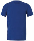 The Bella + Canvas CV01H is a plain, short-sleeved blue T-shirt showcased against a white background. It features a classic crew neckline and seems to be crafted from a soft, lightweight fabric.