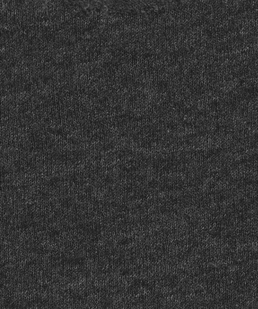 Close-up of Bella + Canvas' CV09H fabric in dark gray, featuring a soft, knitted texture.